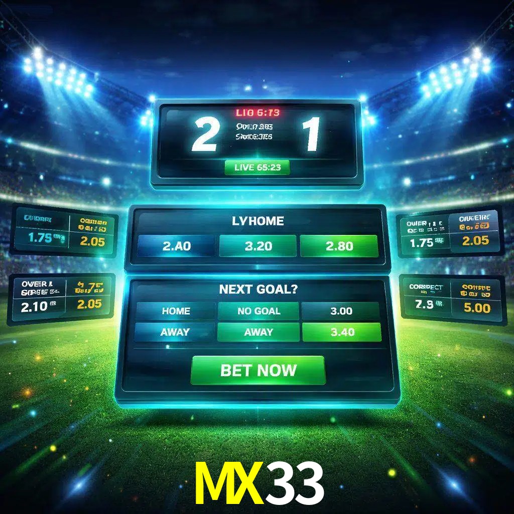 Vista de apuestas en vivo MX33 durante un partido en curso